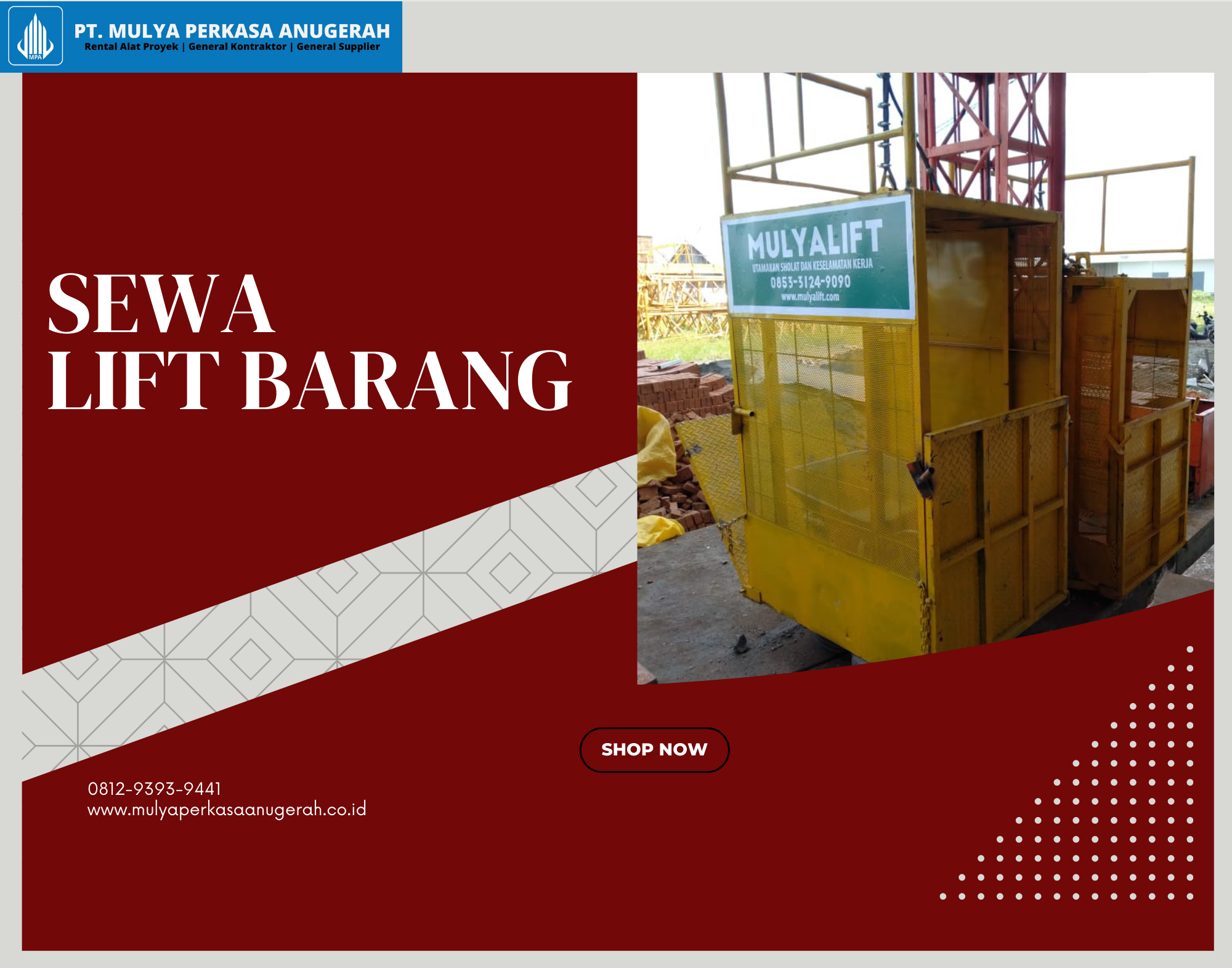 Sewa Lift Barang Jawa Barat