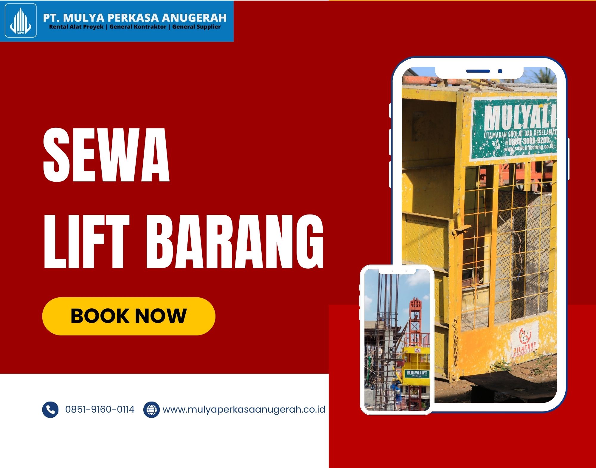 Sewa Lift Barang Material Proyek Kota Surabaya