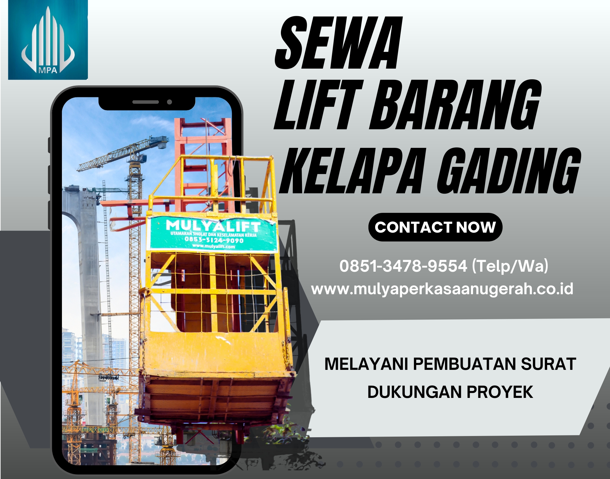 Sewa Lift Barang Kelapa Gading