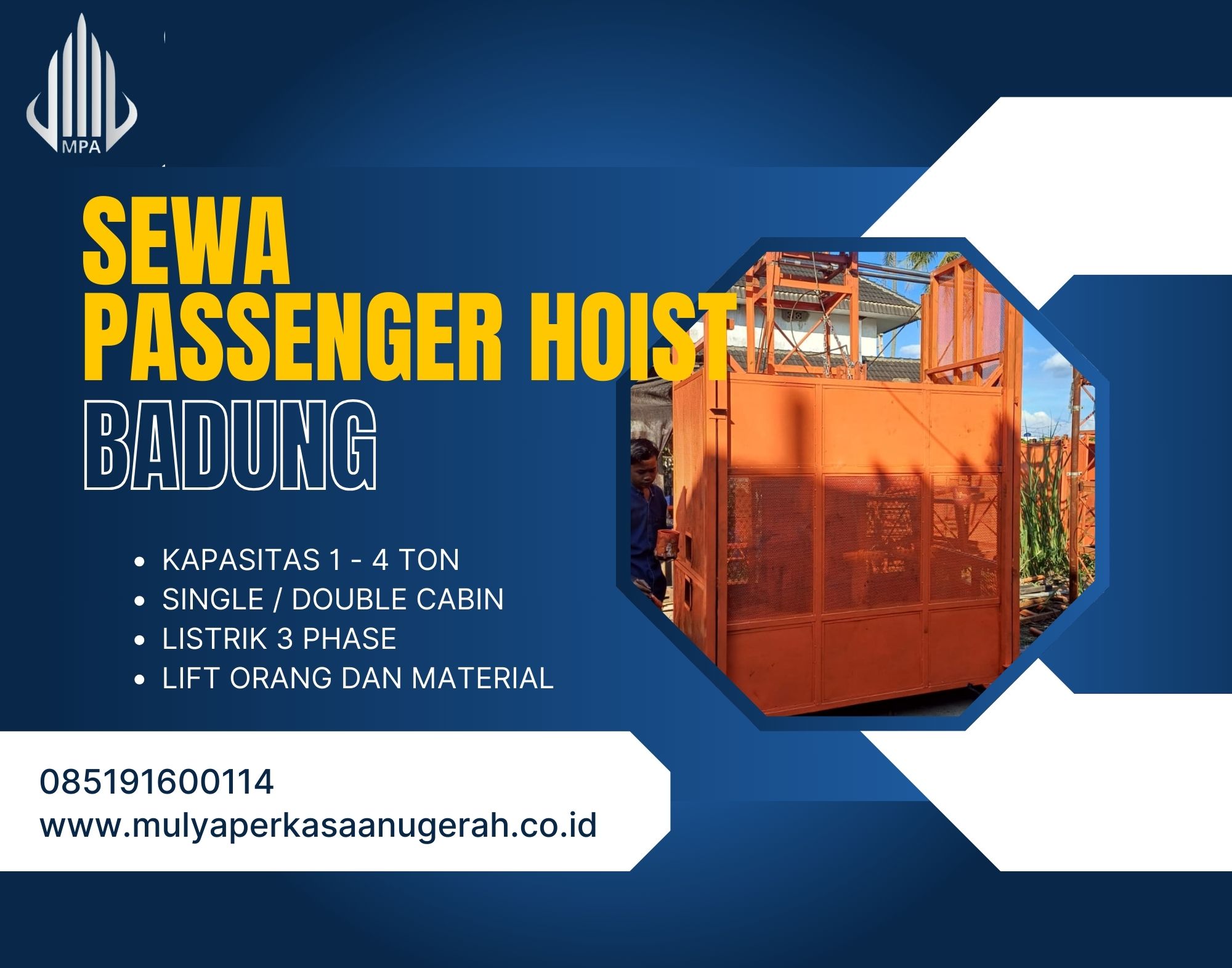 Sewa Passenger Hoist Badung: Solusi Angkut Konstruksi Anda