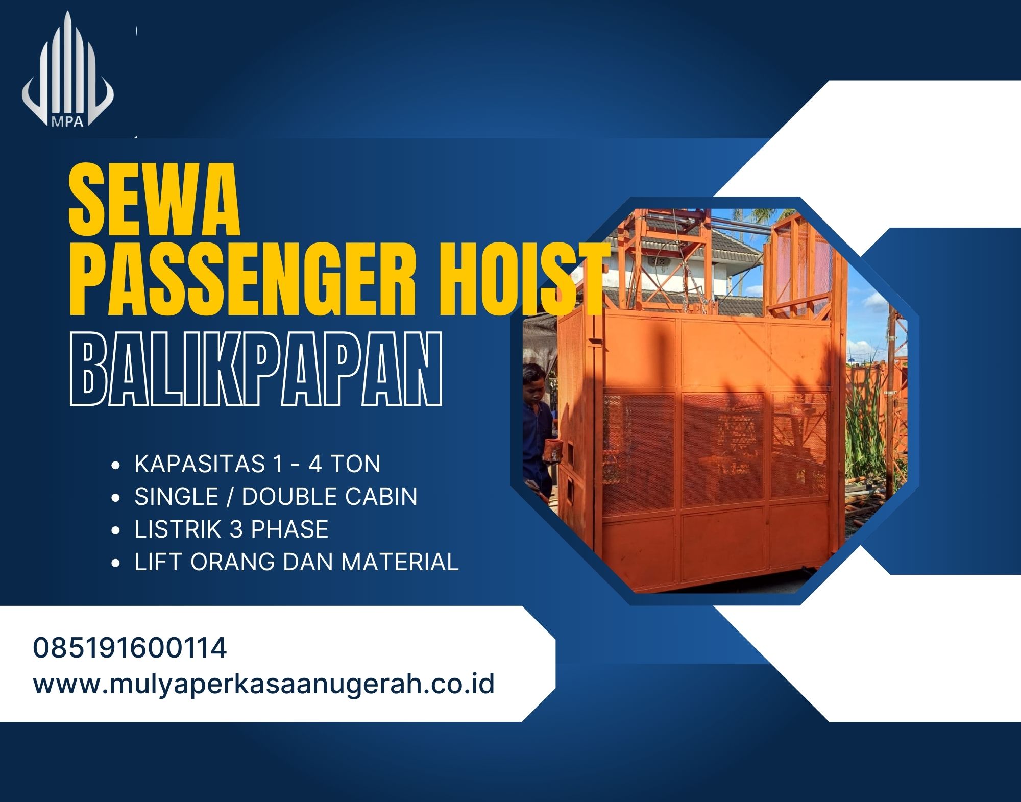 Sewa Passenger Hoist Balikpapan: Solusi Angkut Konstruksi Anda