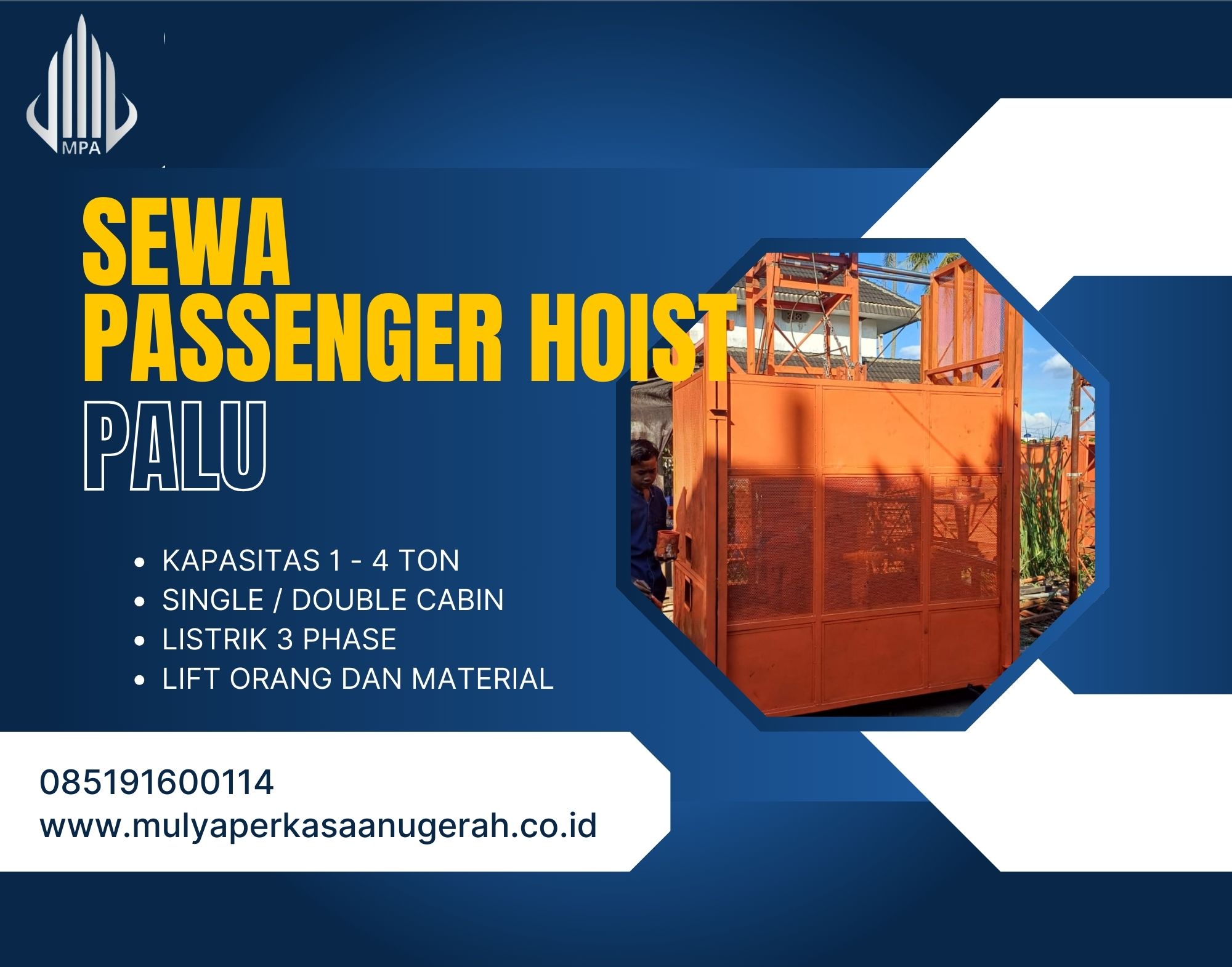 Sewa Passenger Hoist Palu: Solusi Angkut Konstruksi Anda