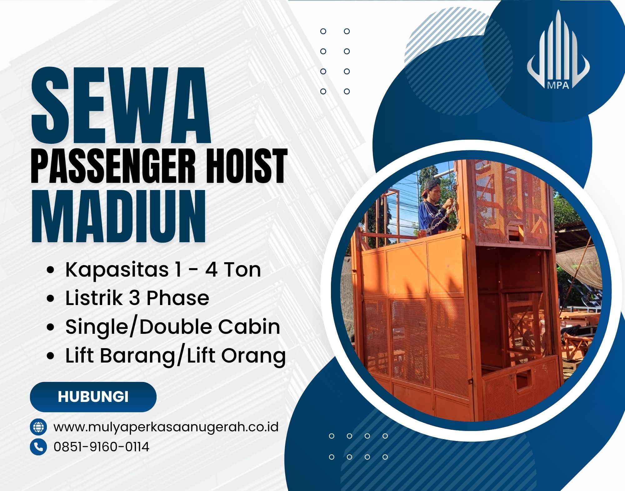 Sewa Passenger Hoist Madiun