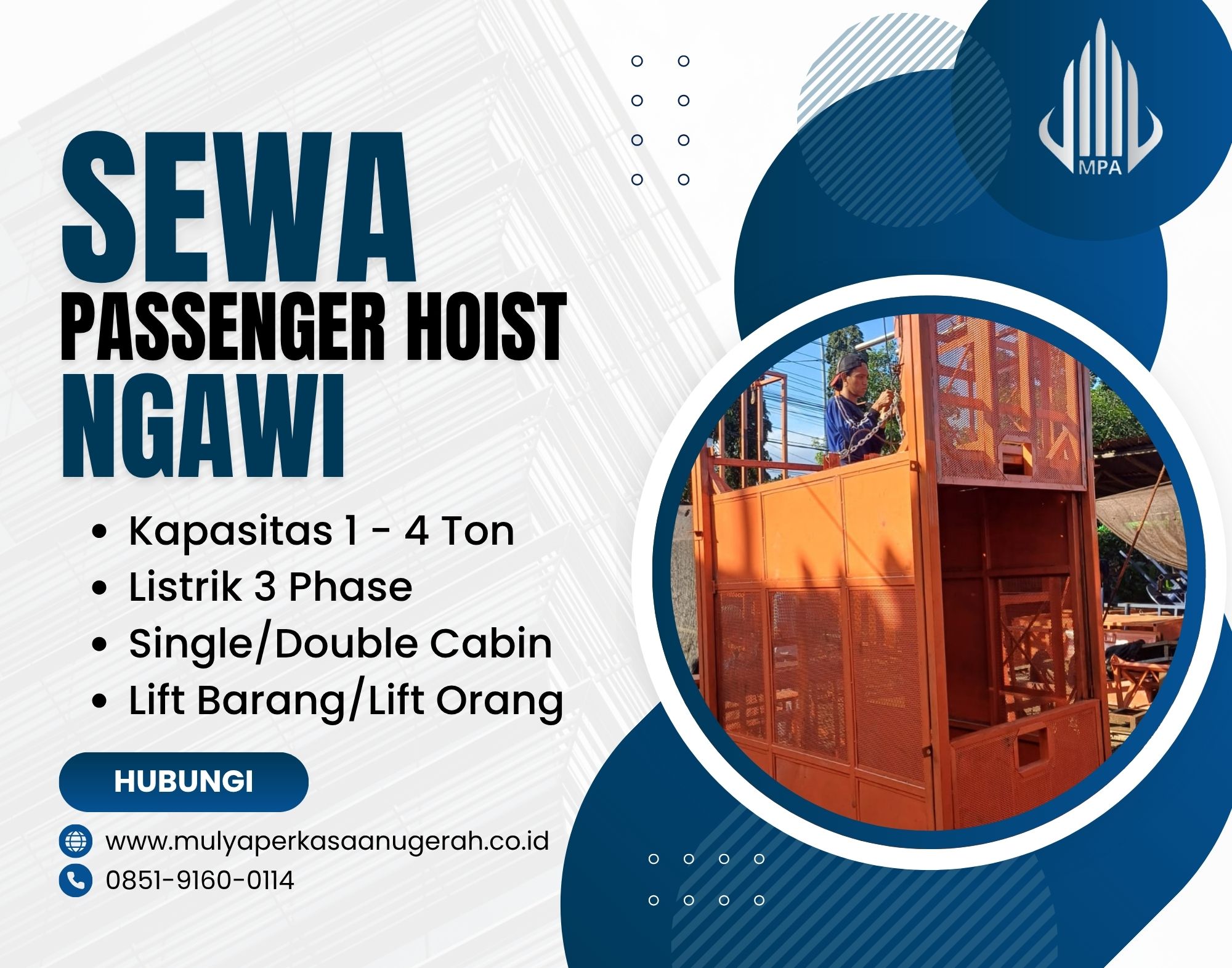 Sewa Passenger Hoist Ngawi