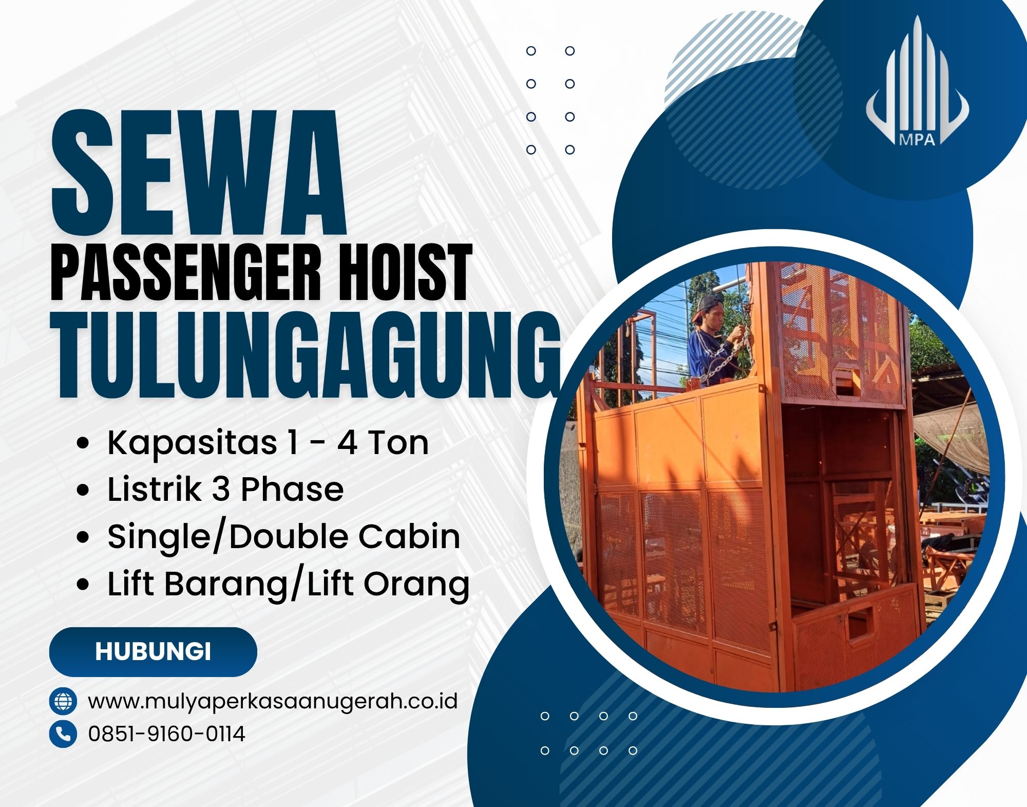 Sewa Passenger Hoist Tulungagung