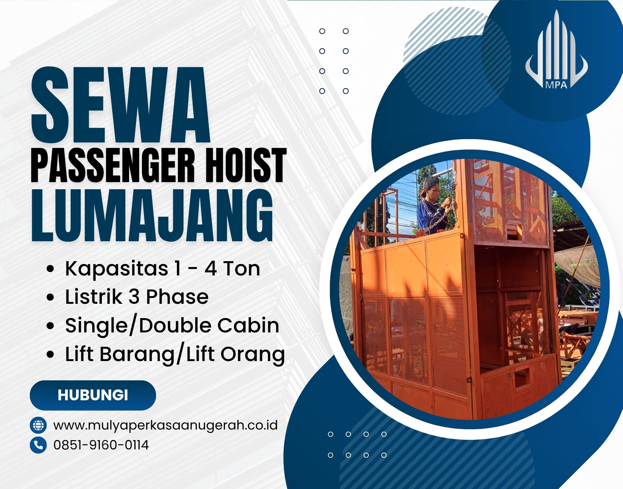 Sewa Passenger Hoist Lumajang