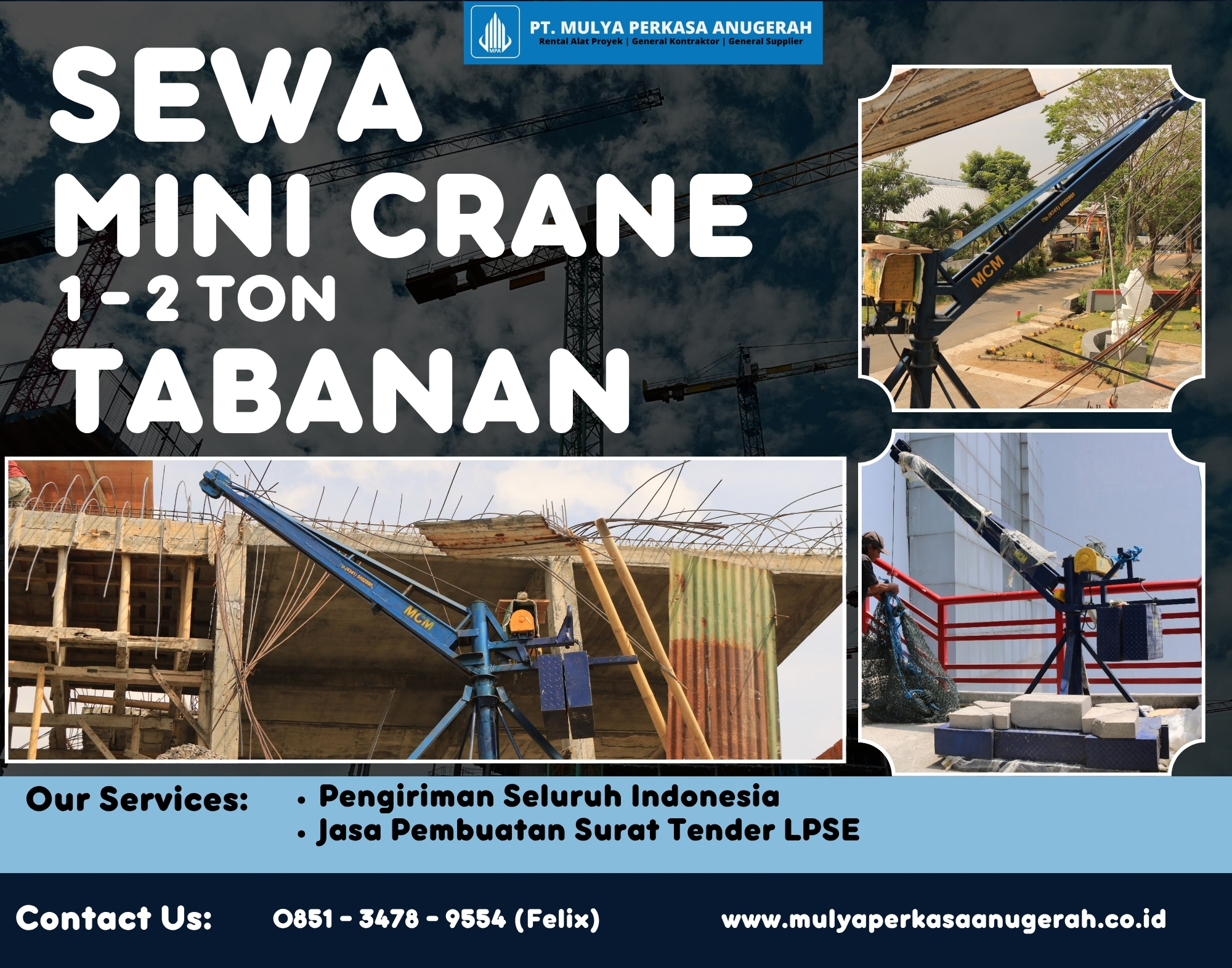 Sewa Mini Crane Tabanan | MCM Mini Crane | 0851 3478 9554