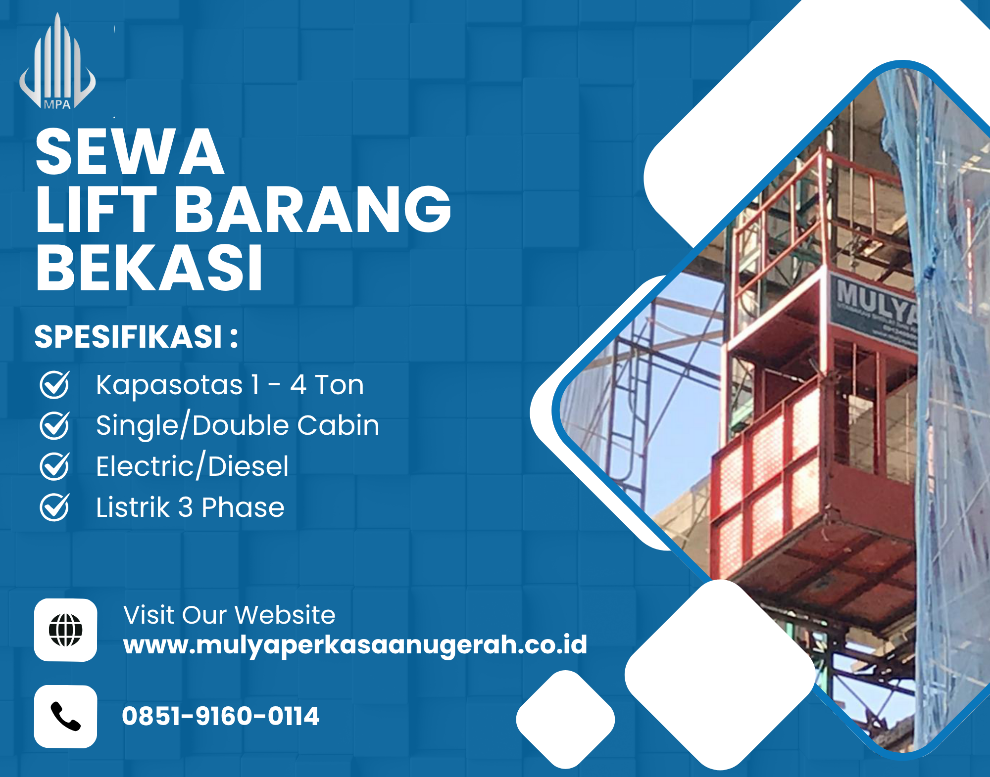 Sewa Lift Barang Bekasi