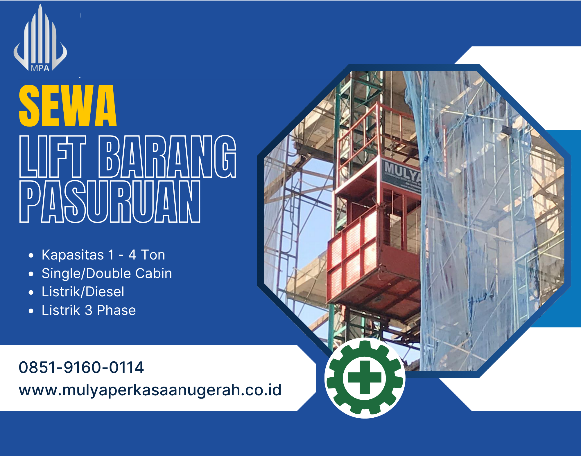 Sewa Lift Barang Pasuruan