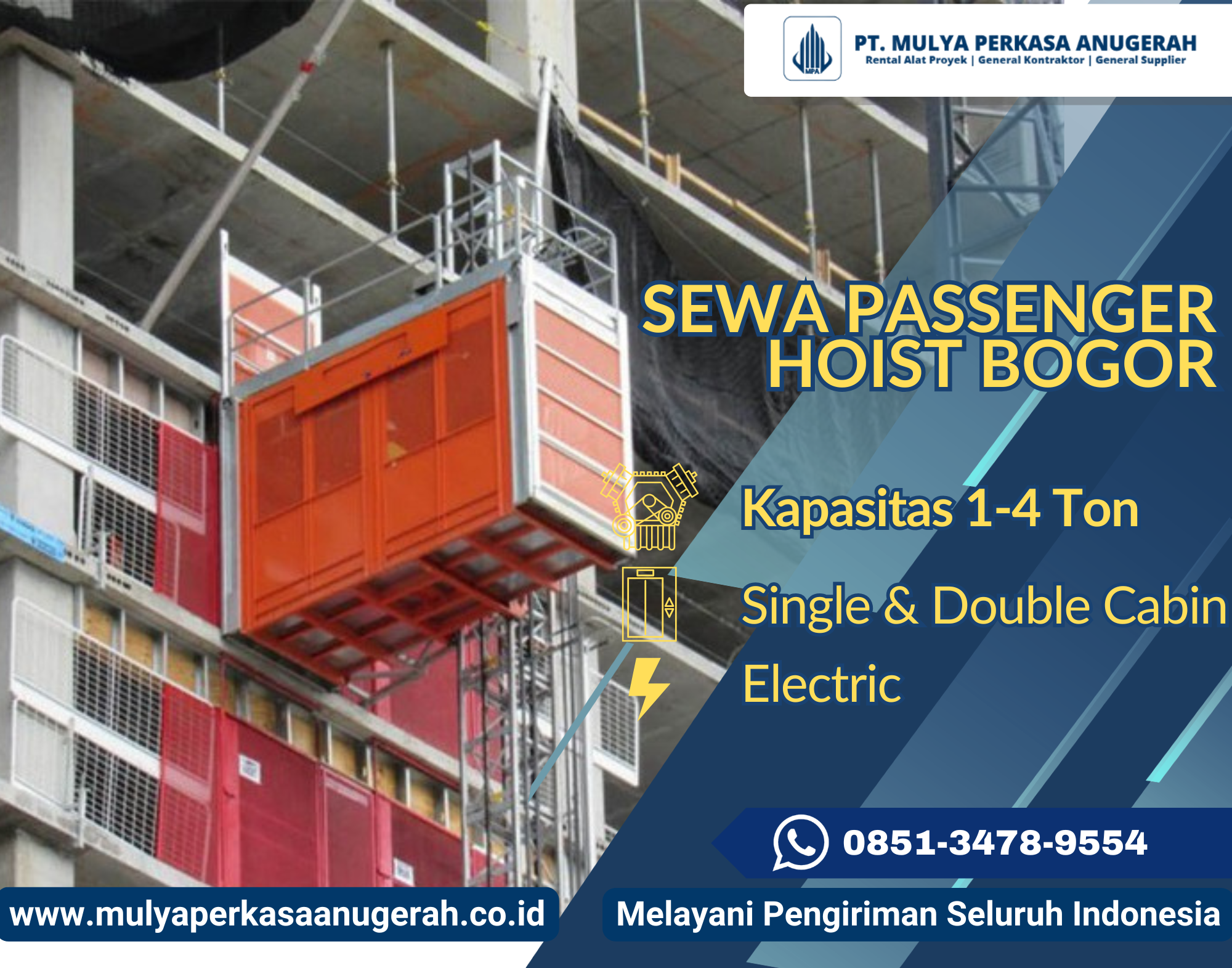 sewa passenger hoist bogor