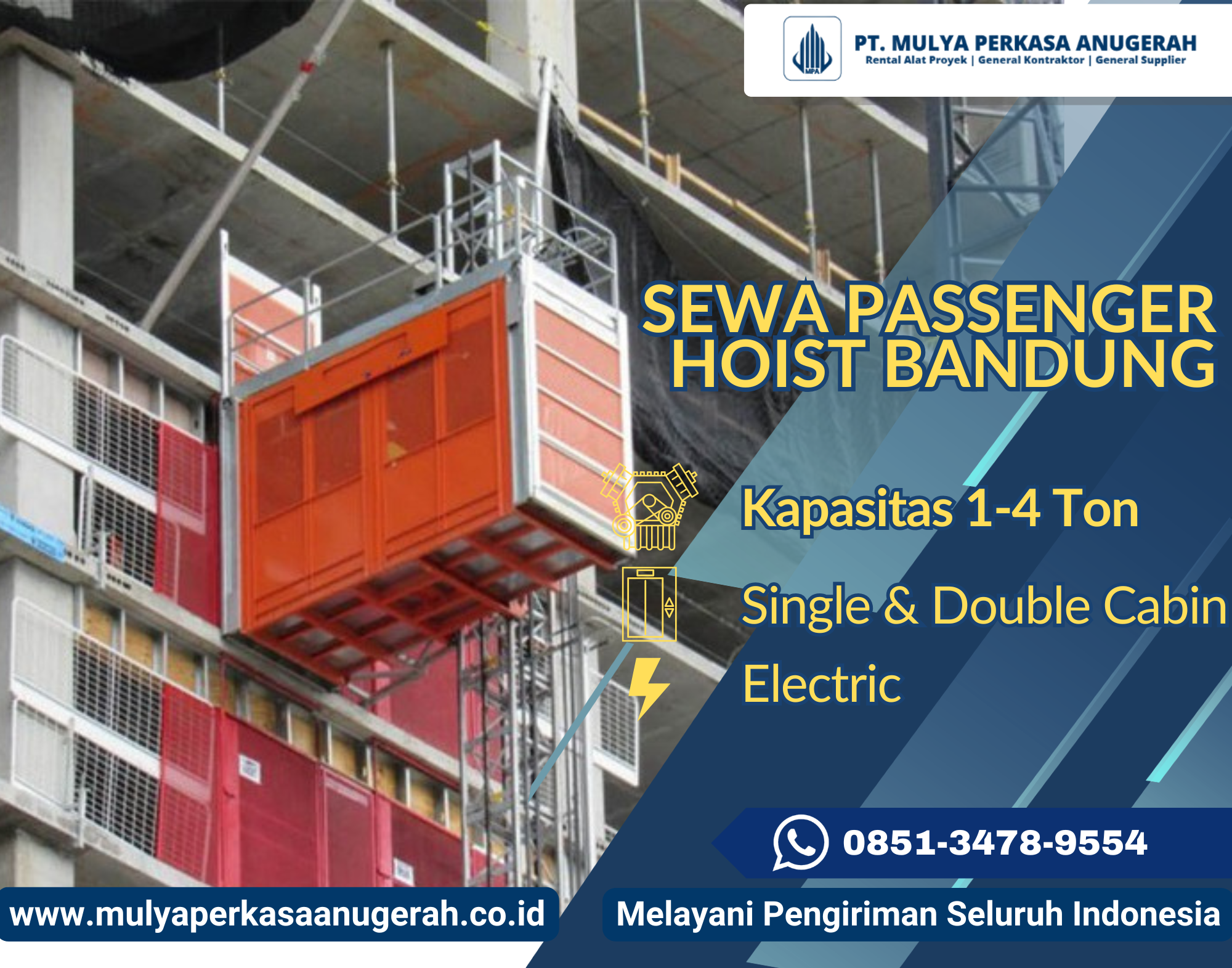 sewa passenger hoist bandung