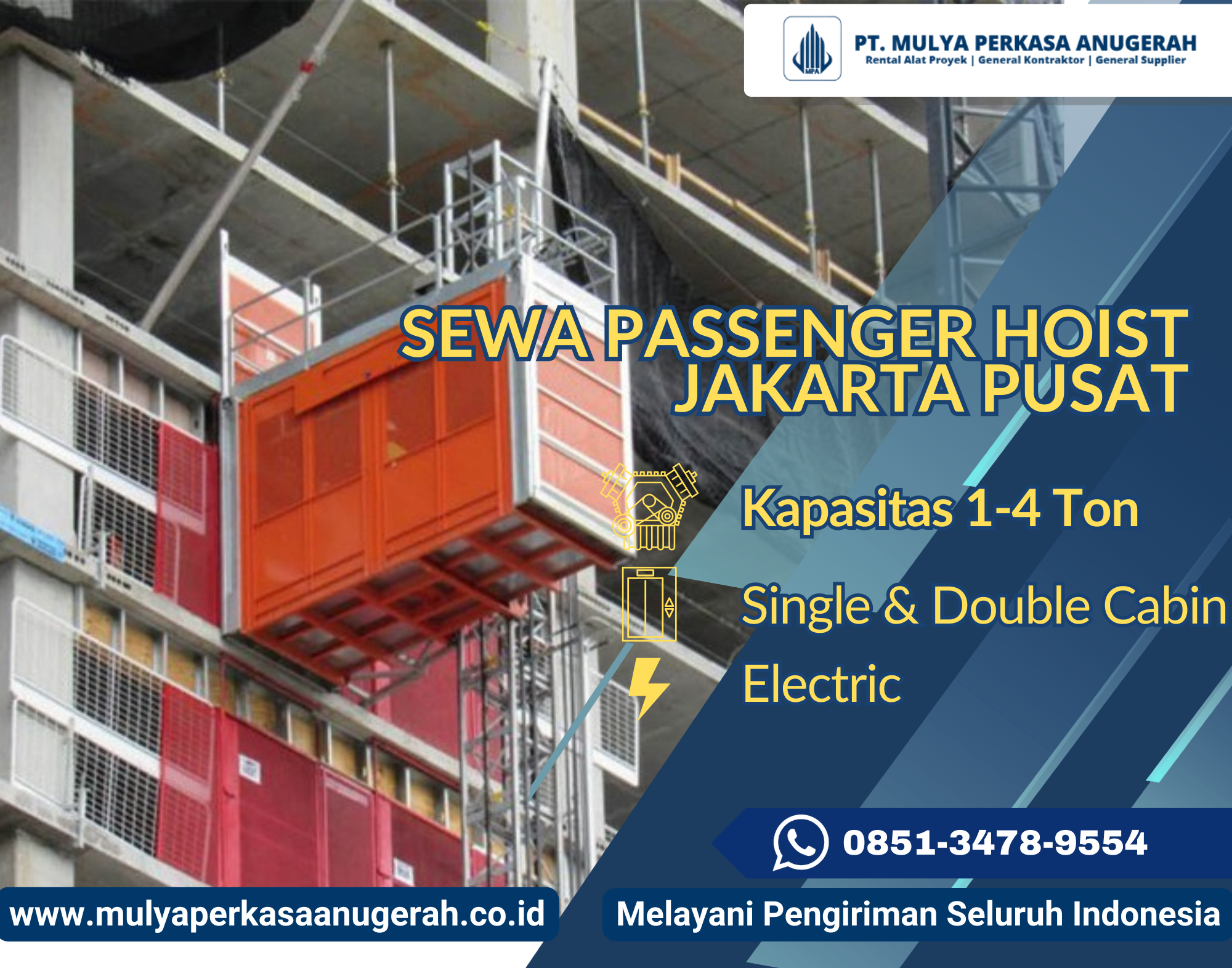 sewa passenger hoist jakarta pusat