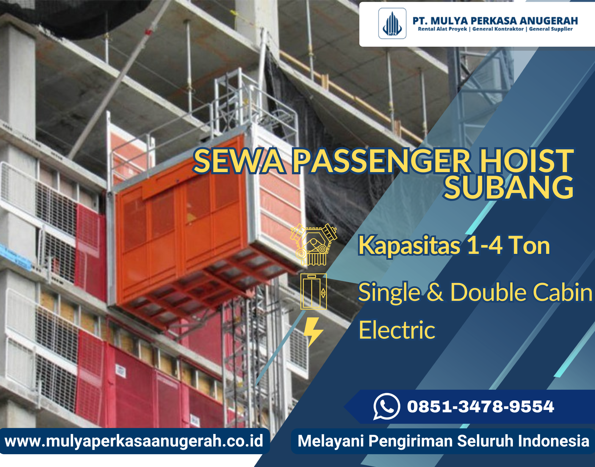 sewa passenger hoist subang