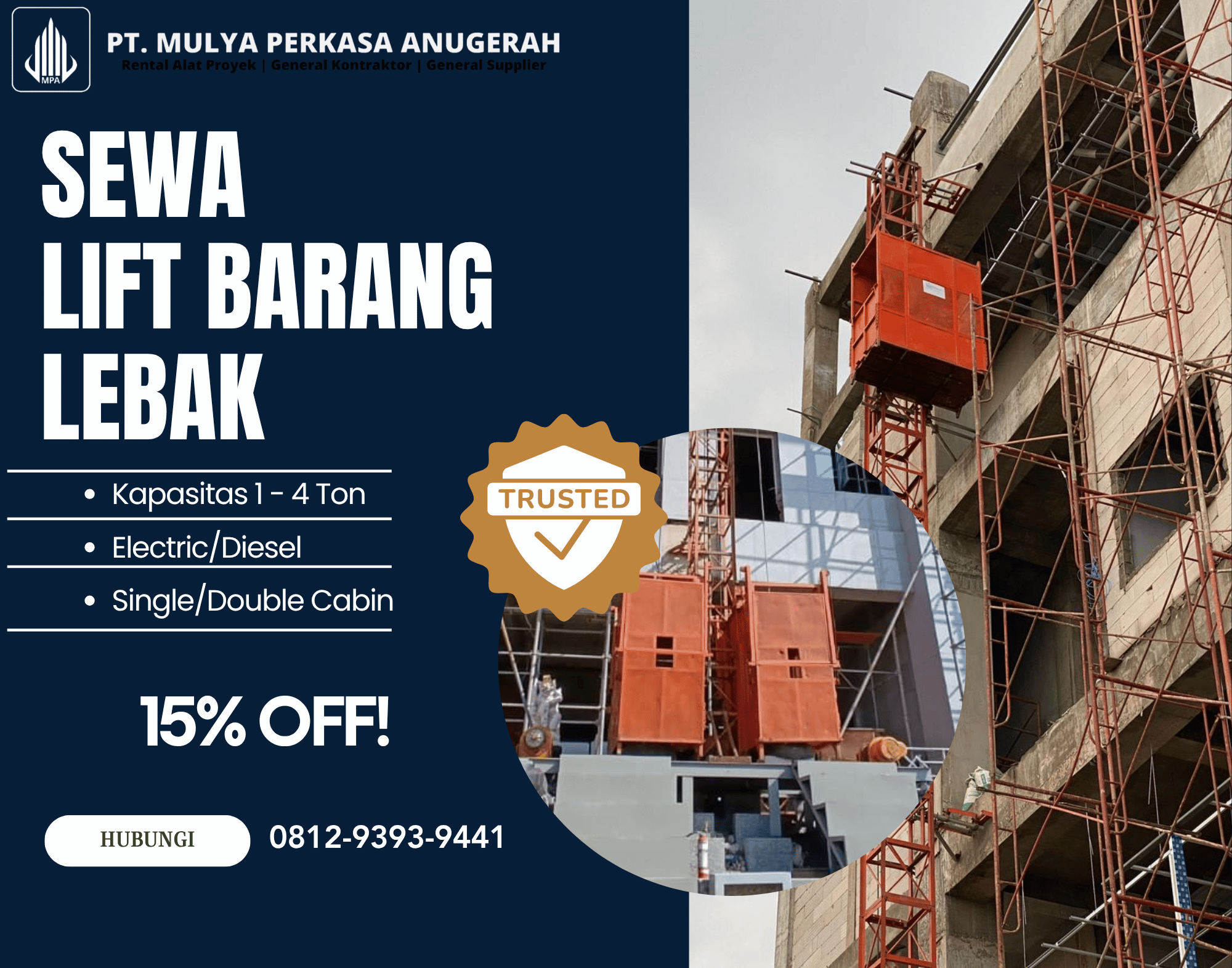 Sewa Lift Barang Lebak