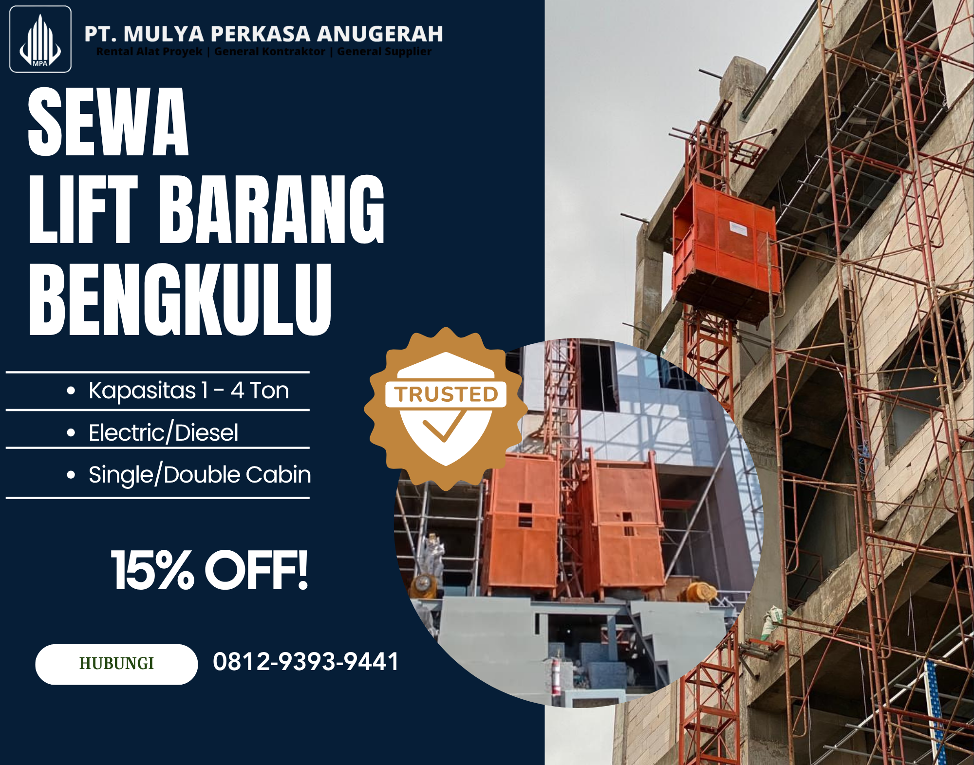 Sewa Lift Barang Bengkulu