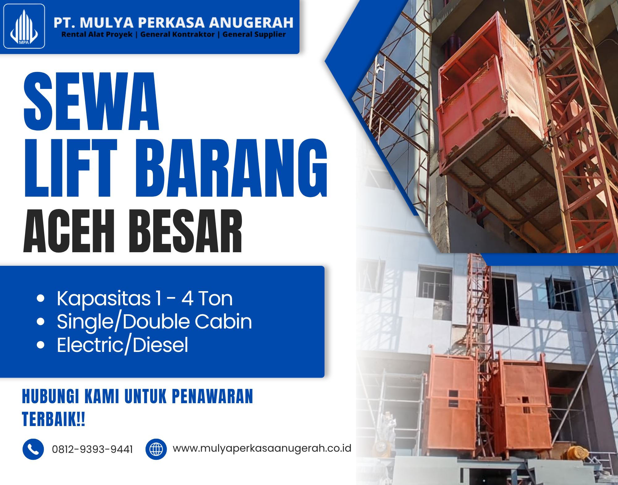 Sewa Lift Barang Aceh Besar