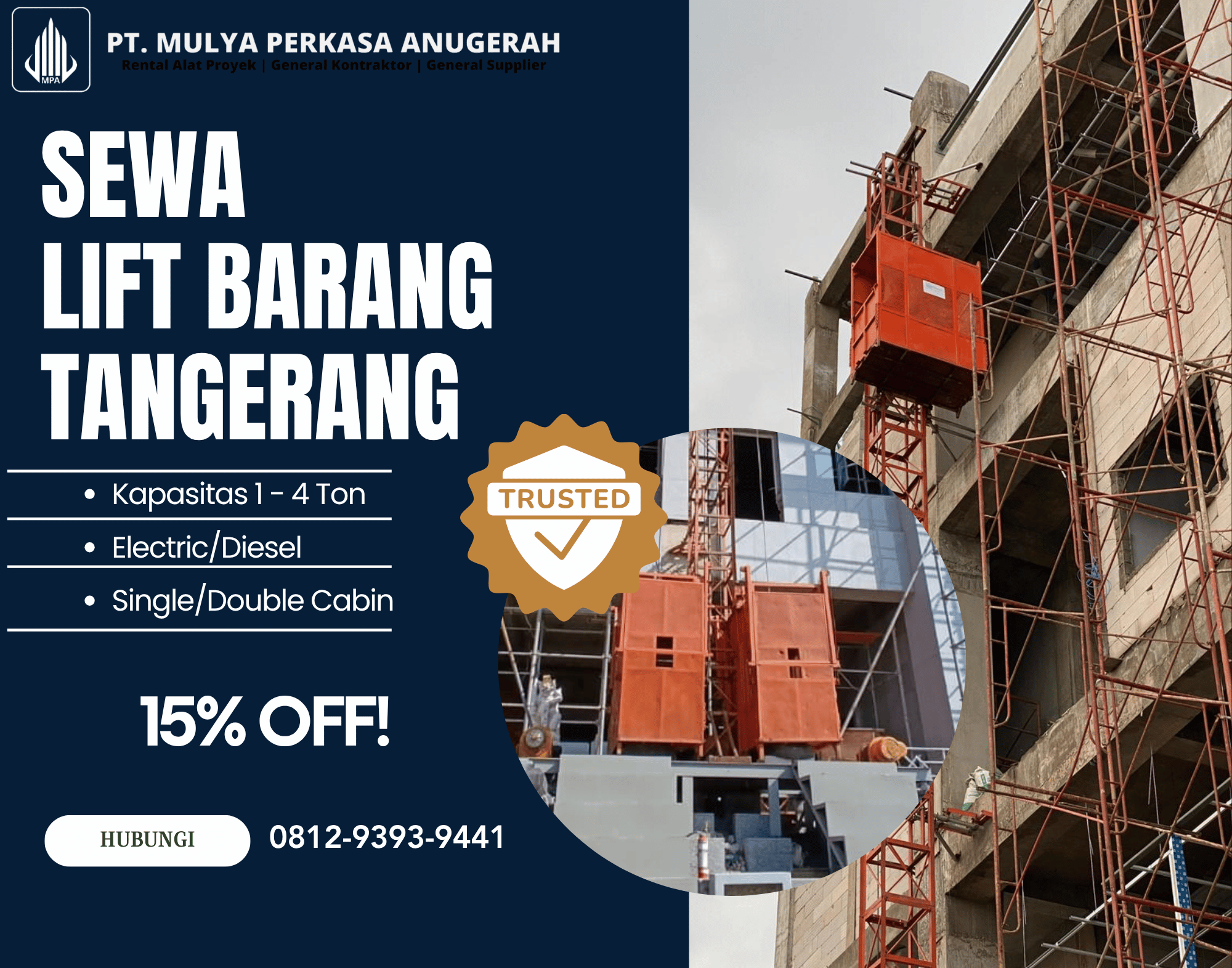 Sewa Lift Barang Tangerang
