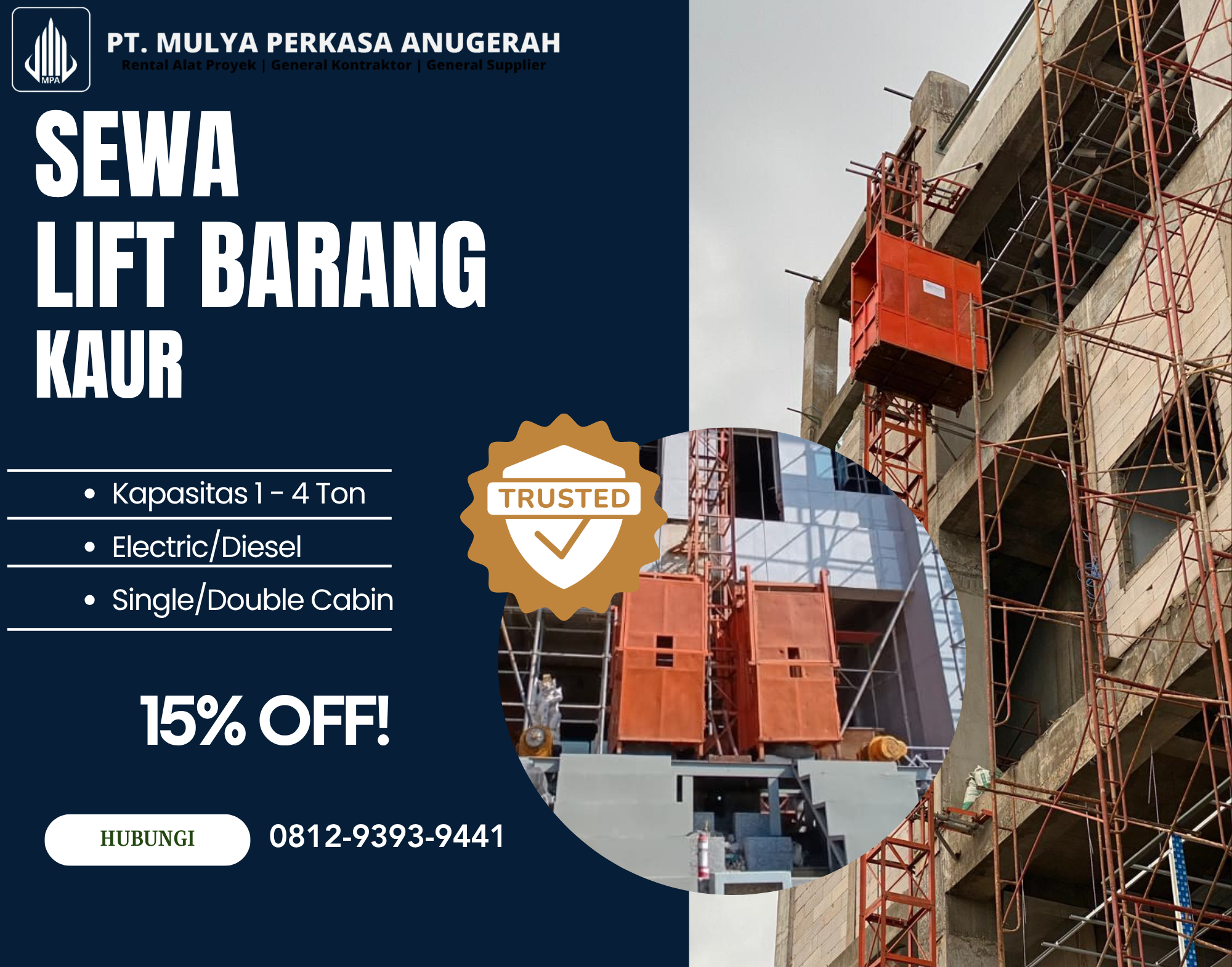 Sewa Lift Barang Kaur