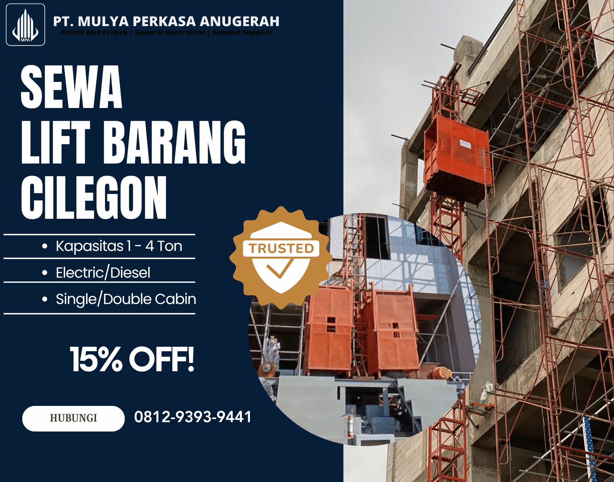 Sewa Lift Barang Cilegon