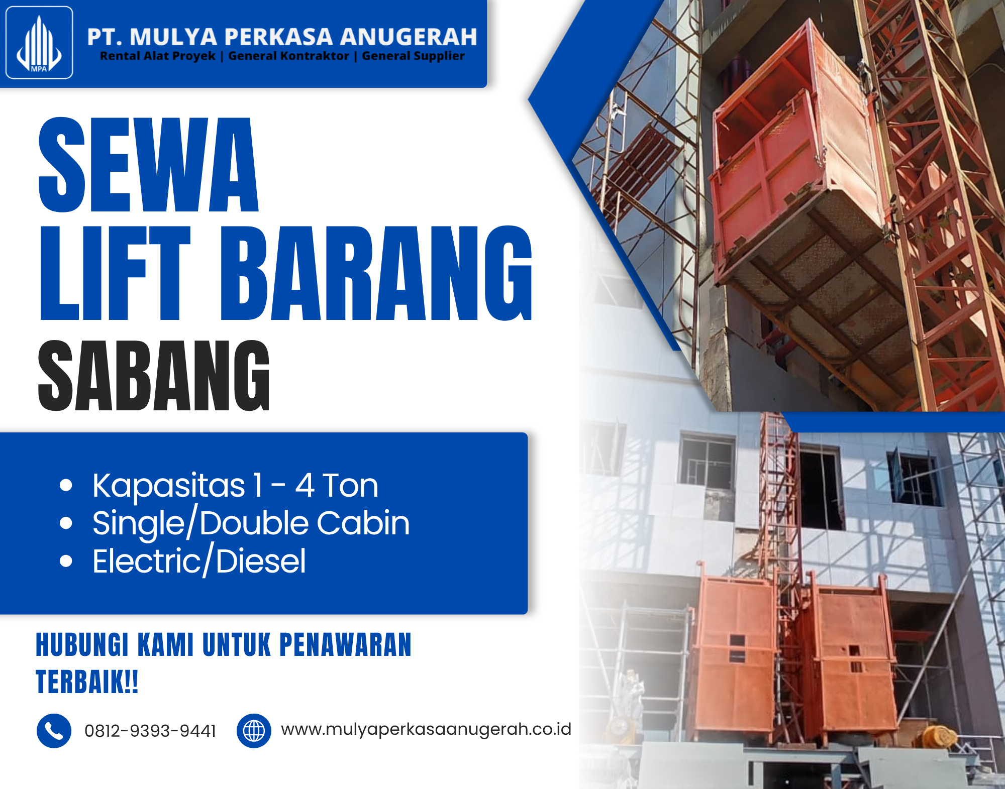Sewa Lift Barang Sabang