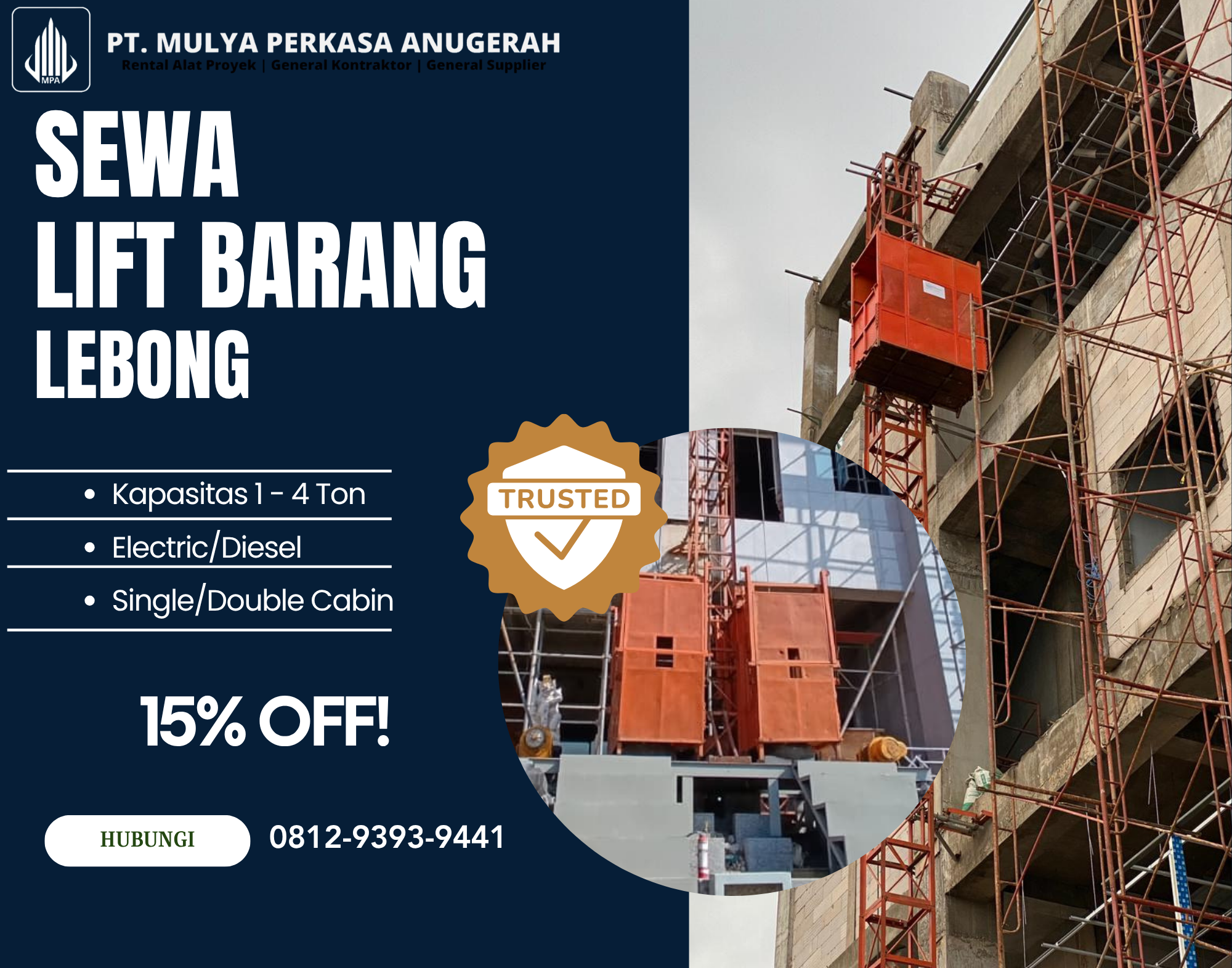 Sewa Lift Barang Lebong