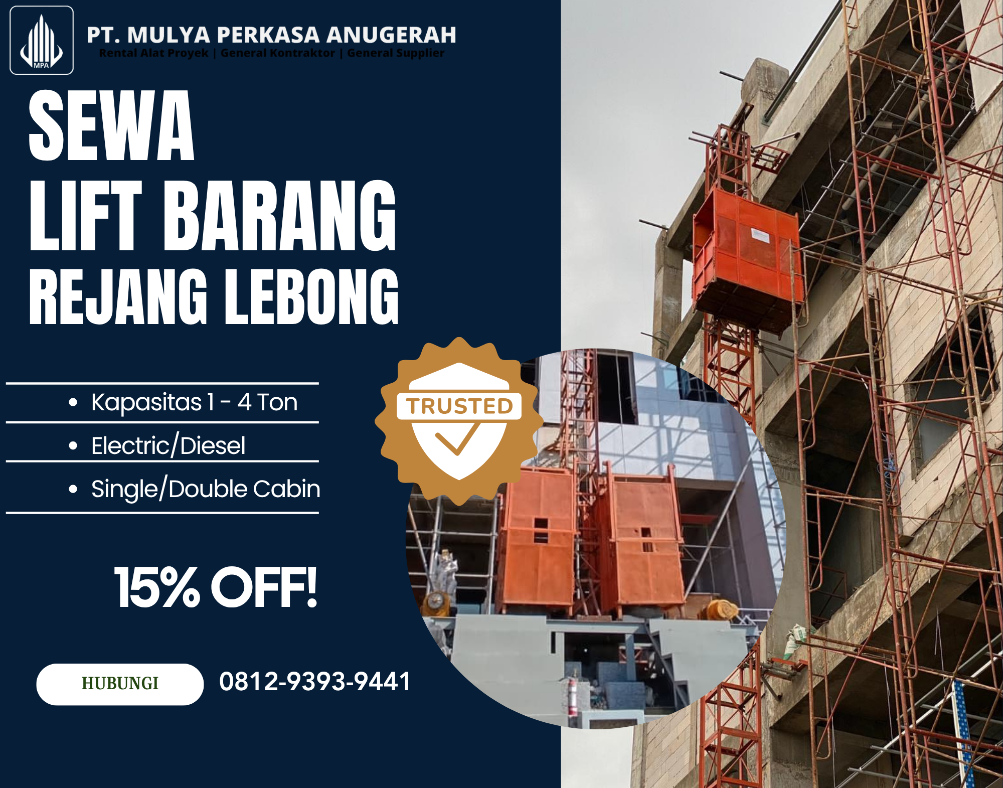 Sewa Lift Barang Rejang Lebong